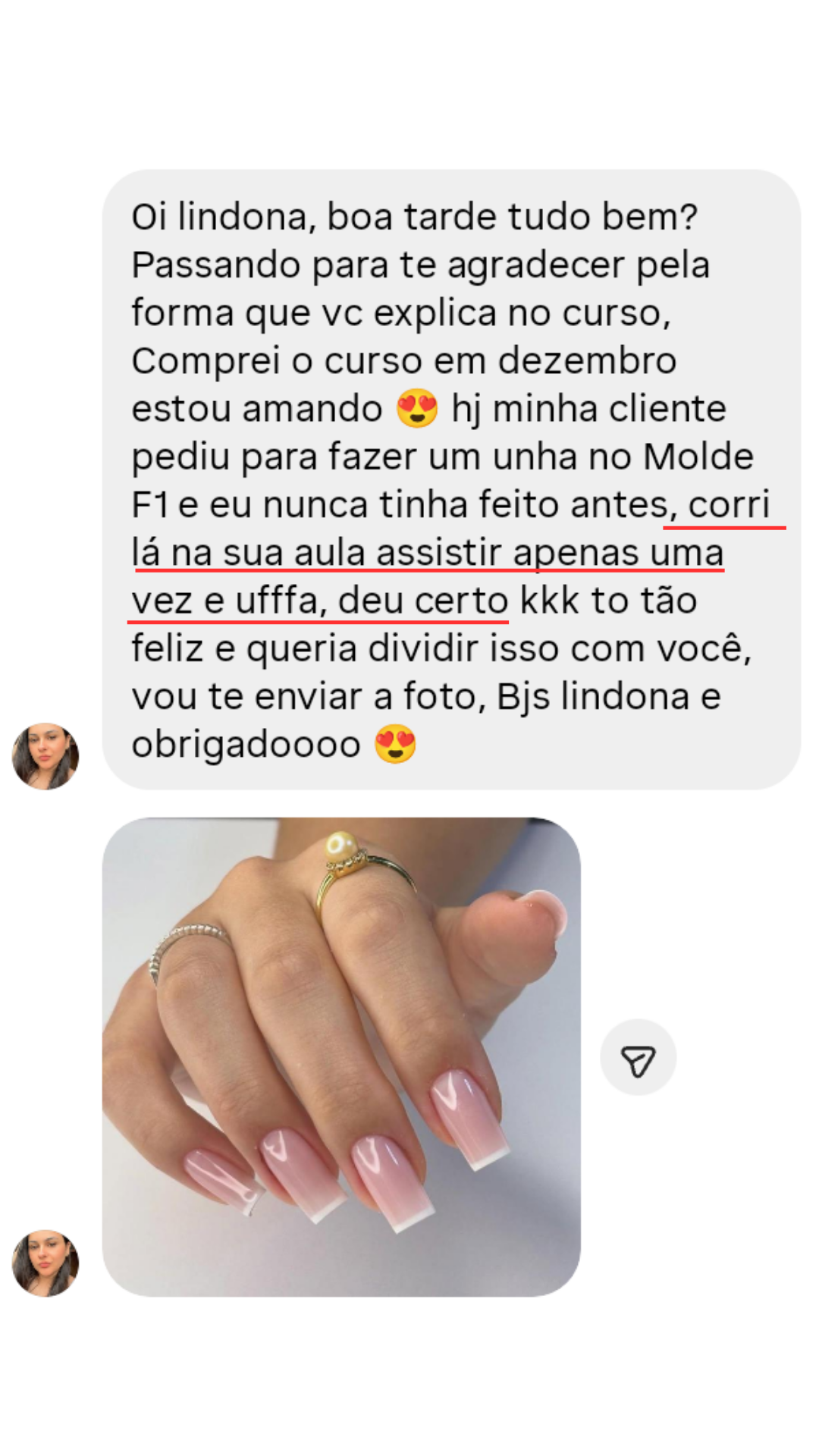 Depoimento de aluna 3