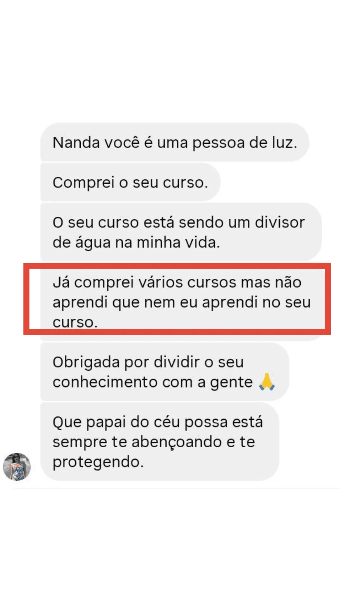Depoimento de aluna 9