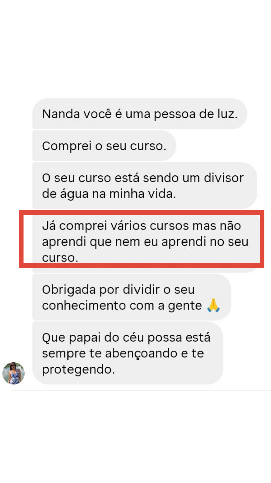 Depoimento de aluna 9
